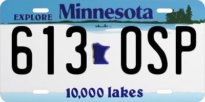 MN license plate 613OSP