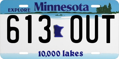 MN license plate 613OUT
