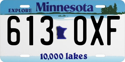 MN license plate 613OXF