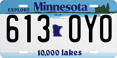 MN license plate 613OYO