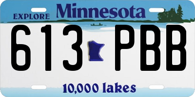 MN license plate 613PBB