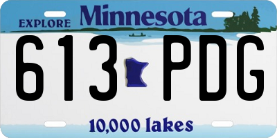 MN license plate 613PDG