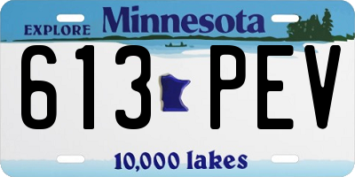 MN license plate 613PEV