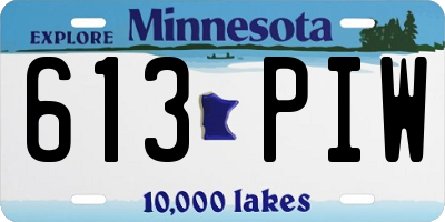 MN license plate 613PIW
