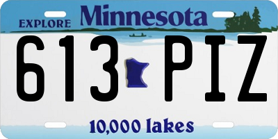 MN license plate 613PIZ