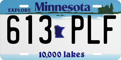 MN license plate 613PLF