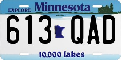 MN license plate 613QAD