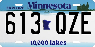 MN license plate 613QZE