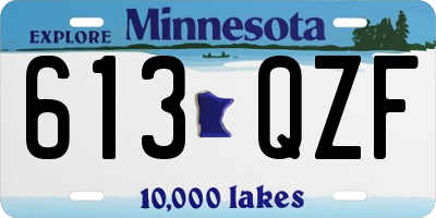 MN license plate 613QZF