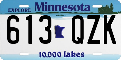 MN license plate 613QZK