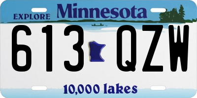MN license plate 613QZW