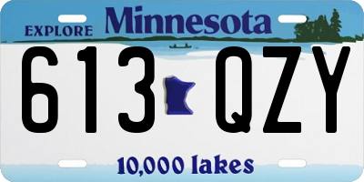 MN license plate 613QZY
