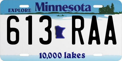 MN license plate 613RAA