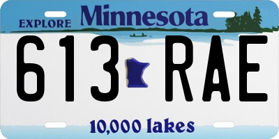 MN license plate 613RAE