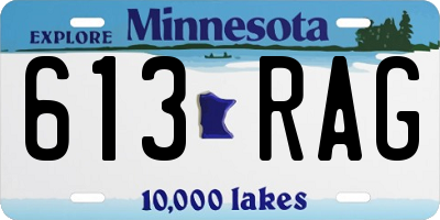 MN license plate 613RAG