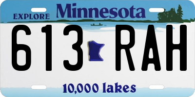 MN license plate 613RAH