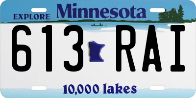 MN license plate 613RAI