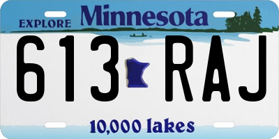 MN license plate 613RAJ