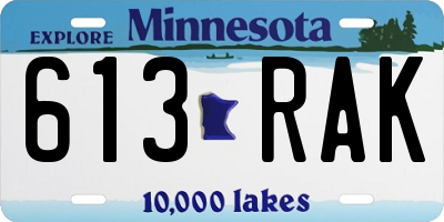 MN license plate 613RAK