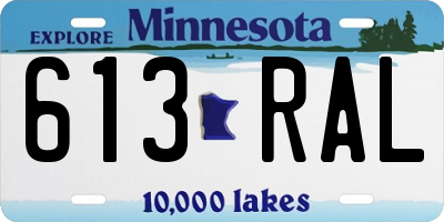 MN license plate 613RAL