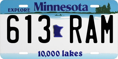 MN license plate 613RAM