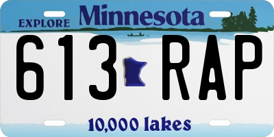 MN license plate 613RAP