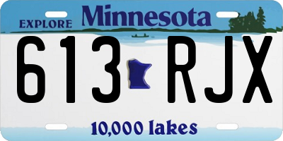 MN license plate 613RJX