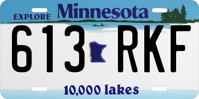 MN license plate 613RKF