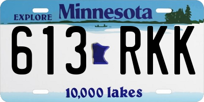 MN license plate 613RKK