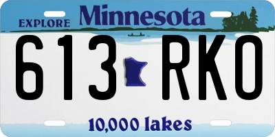MN license plate 613RKO