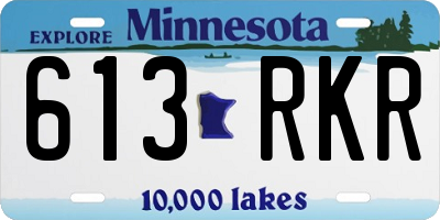 MN license plate 613RKR