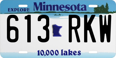 MN license plate 613RKW