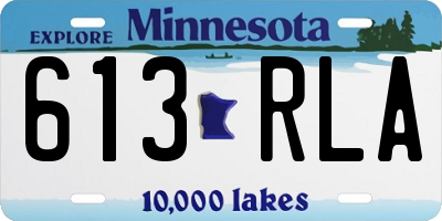 MN license plate 613RLA