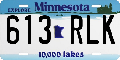 MN license plate 613RLK