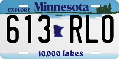 MN license plate 613RLO