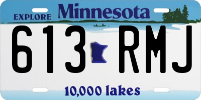 MN license plate 613RMJ