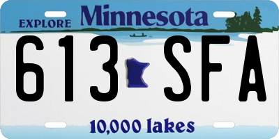 MN license plate 613SFA