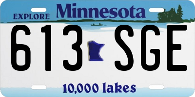 MN license plate 613SGE
