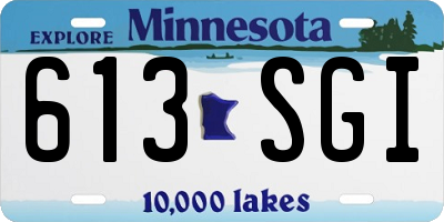 MN license plate 613SGI