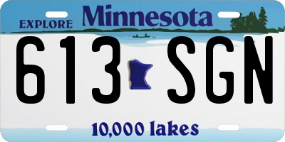 MN license plate 613SGN