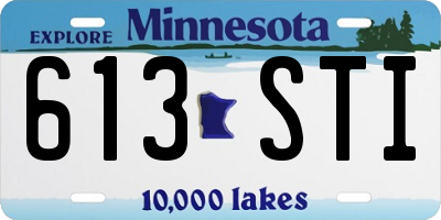 MN license plate 613STI