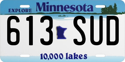 MN license plate 613SUD