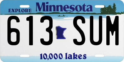 MN license plate 613SUM