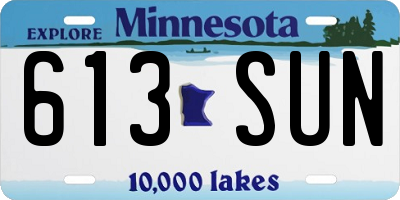 MN license plate 613SUN