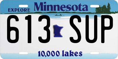 MN license plate 613SUP