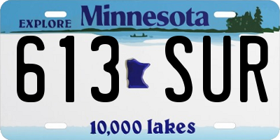 MN license plate 613SUR