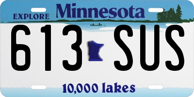 MN license plate 613SUS