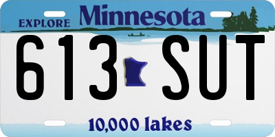 MN license plate 613SUT