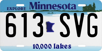 MN license plate 613SVG