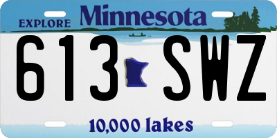 MN license plate 613SWZ